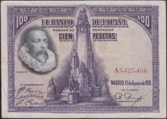 İspanya 100 Pesetas 1928 Çok Çok Temiz +