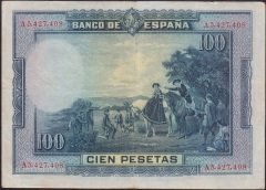 İspanya 100 Pesetas 1928 Çok Çok Temiz +