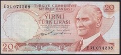 6.EMİSYON 2.TERTİP 20 LİRA E31 074208 ÇÇT