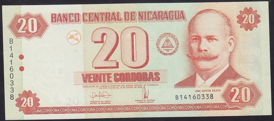 Nikaragua 20 Cordabas 2006 Çil Pick 197