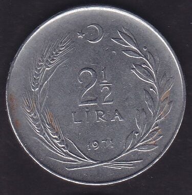 1971 Yılı 2.5 Lira Düz