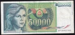 Yugoslavya 50000 Dinar 1988 Çok Temiz+
