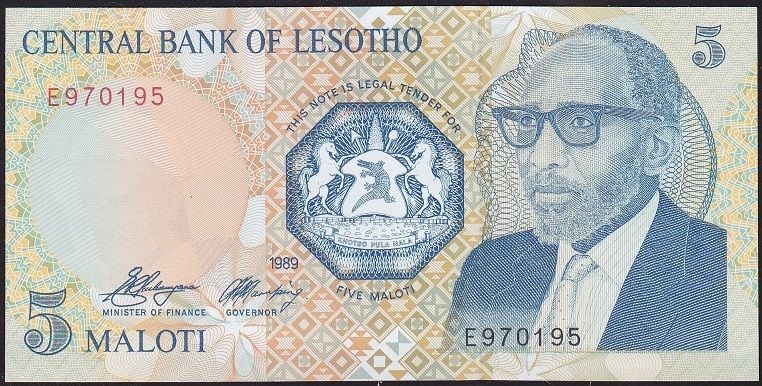 Lesotho 5 Maloti 1989 Çil