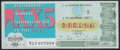 1997 19 HAZİRAN ÇEYREK BİLET S SERİSİ
