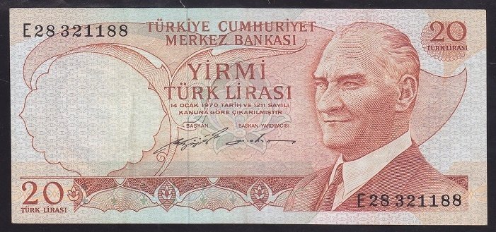 6.EMİSYON 2.TERTİP 20 LİRA E28 321188 ÇÇT
