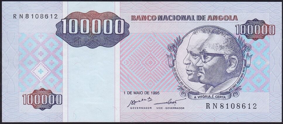 Angola 100000 Kwanzas 1995 Çilaltı Çil