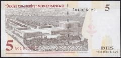 8.Emisyon 5 YTL A01 925922 Çilaltı Çil