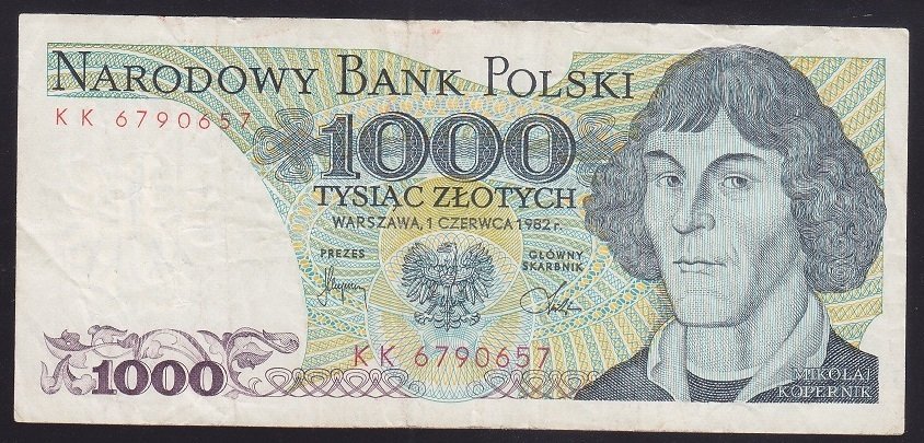 POLONYA 1000 ZLOTY 1982 ÇOK TEMİZ