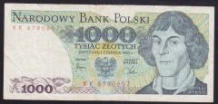 POLONYA 1000 ZLOTY 1982 ÇOK TEMİZ