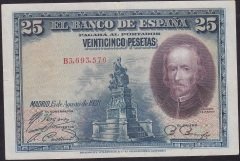 İspanya 25 Pesetas 1928 Çok Çok Temiz