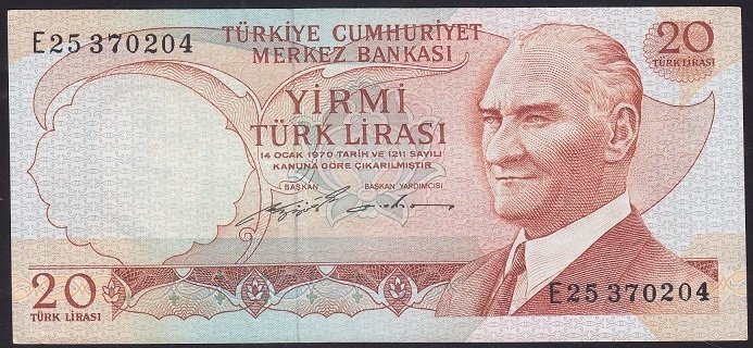 6.EMİSYON 2.TERTİP 20 LİRA E25 370204 ÇÇT +