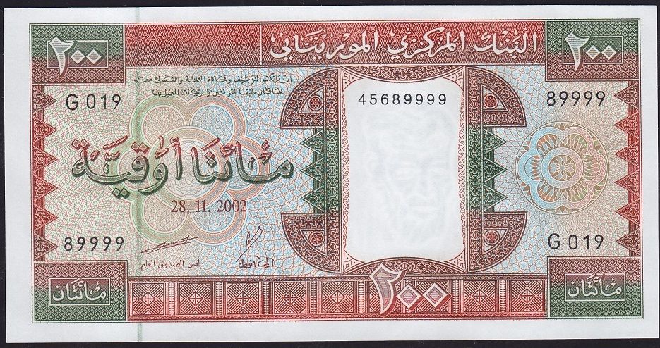 Moritanya 200 Ouguiya 2002 Çil 89999