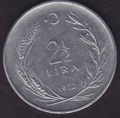 1972 Yılı 2.5 Lira Düz