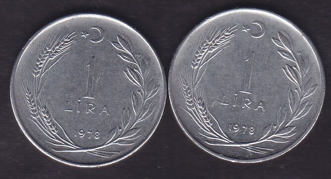 1978 Yılı 1 Lira (Ters Düz Takım)