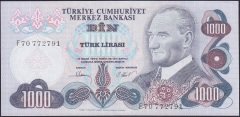 6.EMİSYON 3.TERTİP 1000 LİRA F70 772791 ÇİLALTI