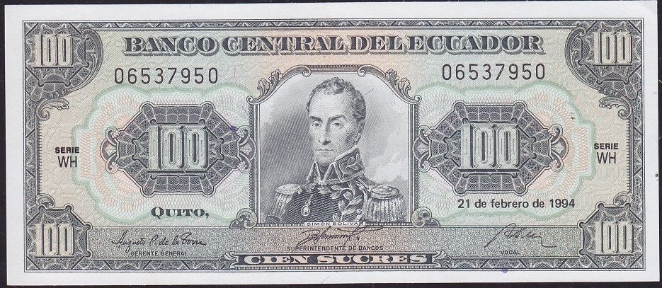Ekvator 100 Sucres 1994 Çil