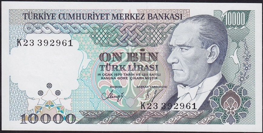 7.Emisyon 4.Tertip 10000 Lira K23 392961 Çil