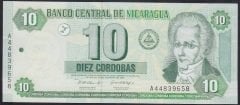 Nikaragua 10 Cordabas 2002 Çil Pick 191