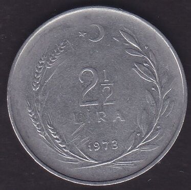 1973 Yılı 2.5 Lira Düz