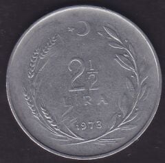 1973 Yılı 2.5 Lira Düz