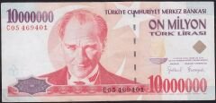 7.Emisyon 10000000 Lira C05 469401 Çok Temiz+