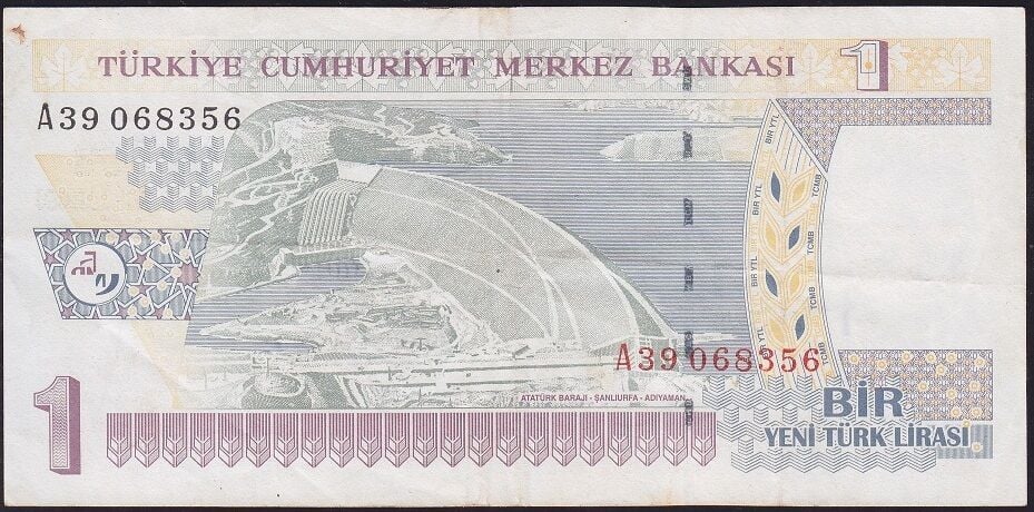8.Emisyon 1 YTL A39 068356 Çok Temiz+