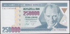7.Emisyon 1.Tertip 250000 Lira C42 795884 Çilaltı Çil