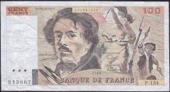 Fransa 100 Frank 1989 Çok Temiz