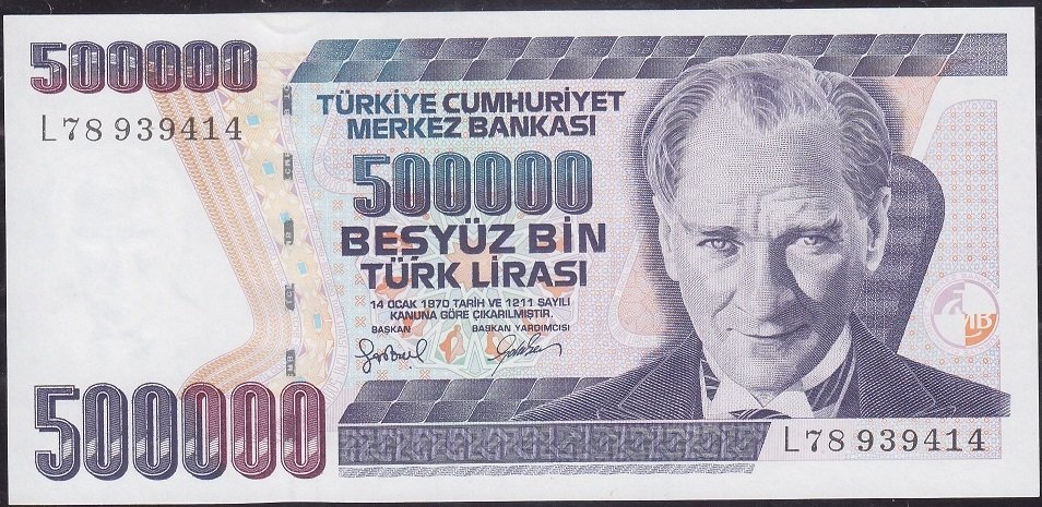 7.Emisyon 4.Tertip 500000 Lira L78 939414 Çil