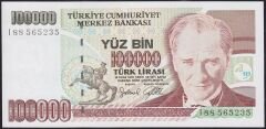 7.Emisyon 3.Tertip 100000 Lira I88 565235 Çil