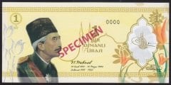 ÖZEL BASKI 1 OSMANLI LİRASI - 6.MEHMET- VAHDETTİN - HOLOGRAMLI - EMNİYET ŞERİTLİ - SPECİMEN