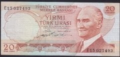 6.EMİSYON 2.TERTİP 20 LİRA E15 027493 ÇÇT