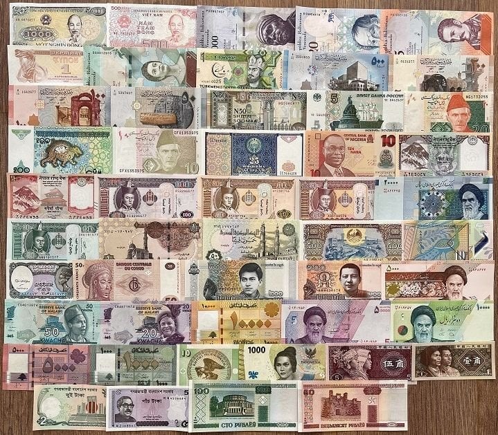 50 Farklı Yabancı Kağıt Para Lotu Çil ( Yeni Liste )