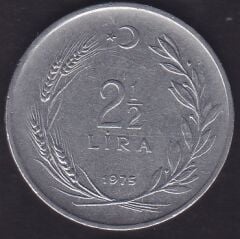 1975 Yılı 2.5 Lira Düz