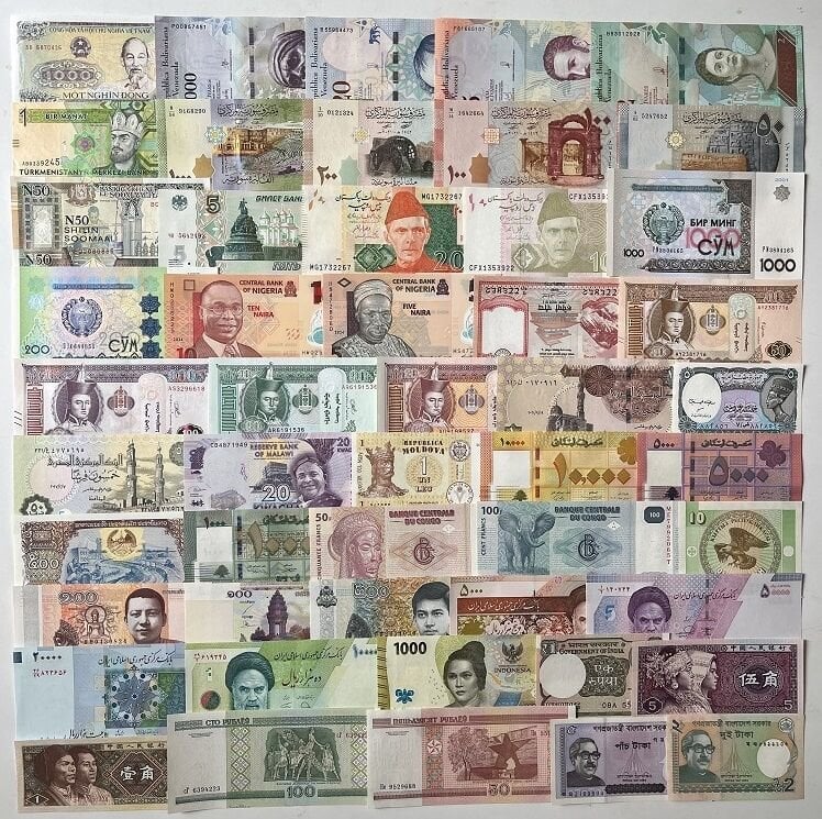 50 Farklı Yabancı Kağıt Para Lotu Çil ( Yeni Liste )