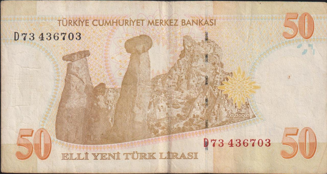 8.Emisyon 50 YTL D73 436703 Çok Temiz
