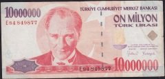 7.Emisyon 10 000 000 Lira E84 849877 Çok Temiz