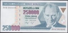 7.Emisyon 1.Tertip 250000 Lira A04 580406 Çil