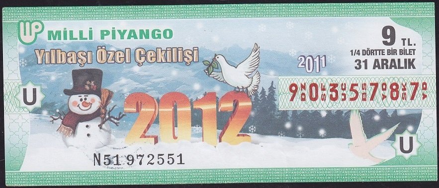 2011 31 Aralık Çeyrek Bilet - U Serisi