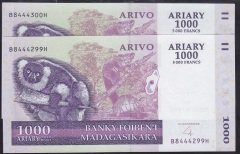 MADAGASKAR 1000 ARİARY 5000 FRANK 2004 SERİ TAKİPLİ (299-300) ÇİL