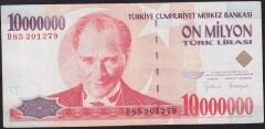 7.Emisyon 10000000 Lira B85 201279 Çok Temiz+