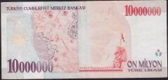 7.Emisyon 10000000 Lira B85 201279 Çok Temiz+