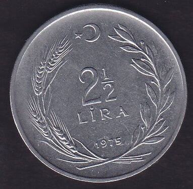 1975 Yılı 2.5 Lira Ters