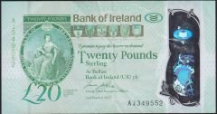 İrlanda 20 Pound 2017 Polimer Çok Temiz+