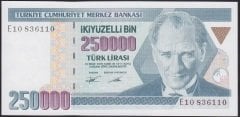 7.Emisyon 2.Tertip 250000 Lira E10 836110 Çilaltı +