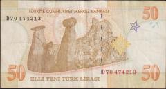 8.Emisyon 50 YTL D70 474213 Çok Temiz