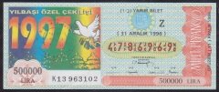 1996 31 ARALIK YARIM BİLET Z SERİSİ