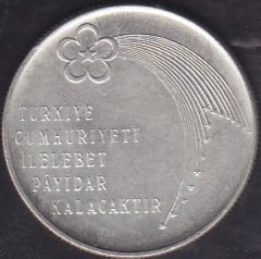 1973 YILI 50 LİRA TÜRKİYE CUMHURİYETİ 50. YIL GÜMÜŞ ÇİLALTI eski para nereye satılır