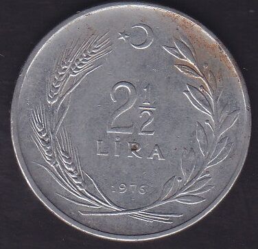 1976 Yılı 2.5 Lira Düz