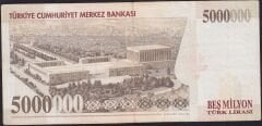 7.Emisyon 5.000.000 Lira H90 335184 Çok Temiz